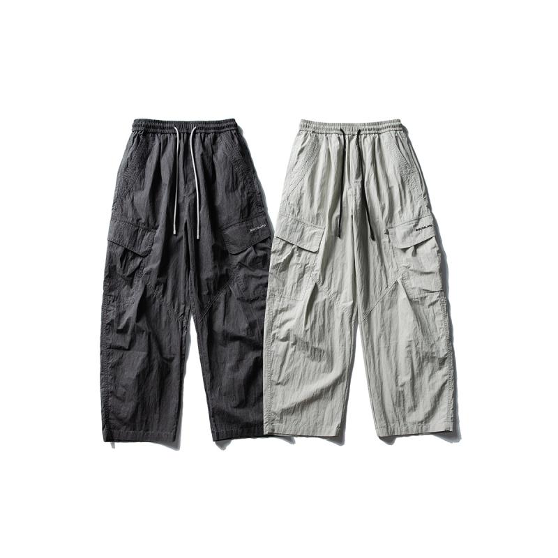 カーゴパンツ メンズ 男性用 ウォッシュド 刺・墸 ストレート ワークパンツ カジュアルパンツ ブラック グレー系