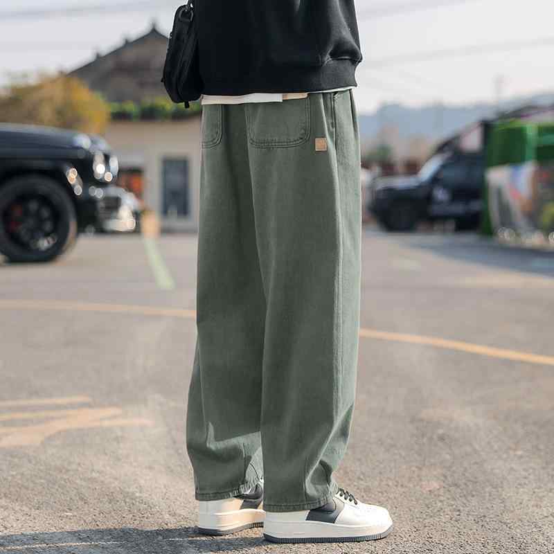 パンツ メンズ 綿 ワイド ストレート カーゴパンツ 男性用 ゆったり ワークパンツ ロングパンツ カジュアル ブラック カーキ アーミーグリーン