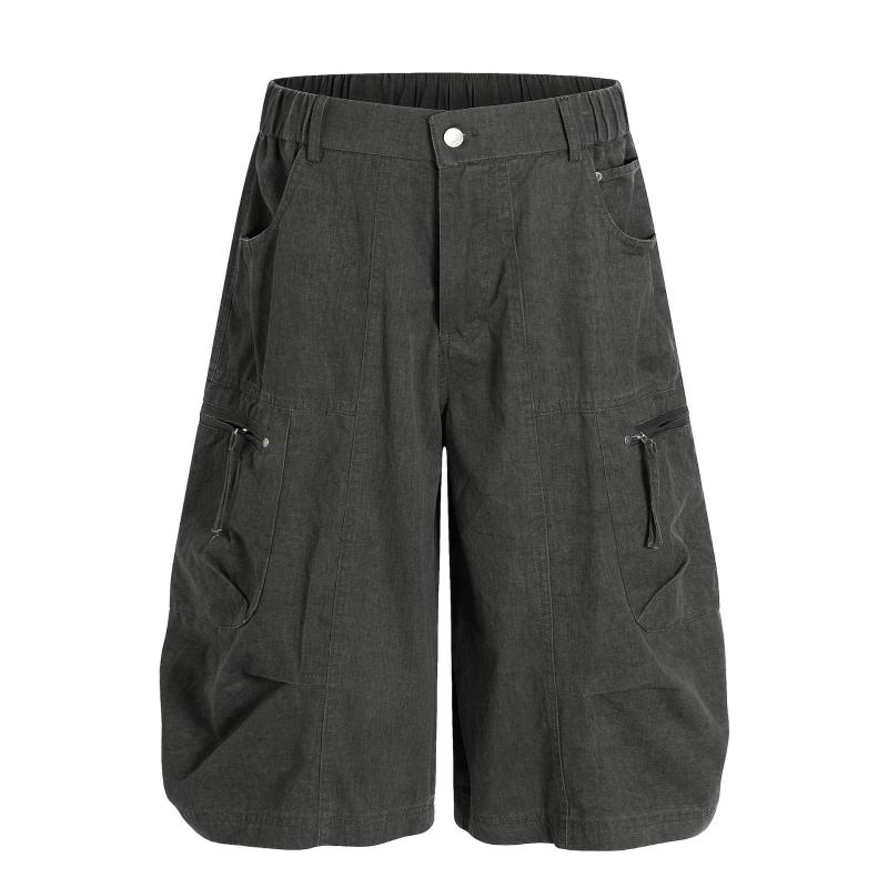 ハーフパンツ メンズ 男性用 カーゴパンツ 7分丈 ワイドパンツ 綿 多ポケット ミリタリーパンツ ゆったり ワークパンツ アウトドア 普段使い 春夏