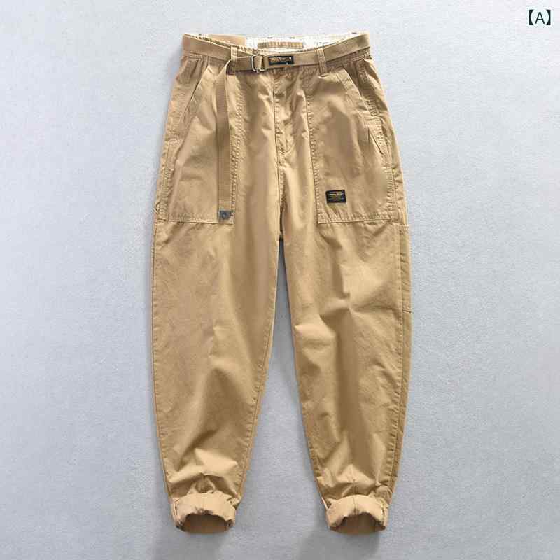 パンツ メンズ 男性用 ワークパンツ カーゴパンツ ロングパンツ ストレート 薄手 四季 コットン 綿 カーキ 緑 青 コーヒー色 黒