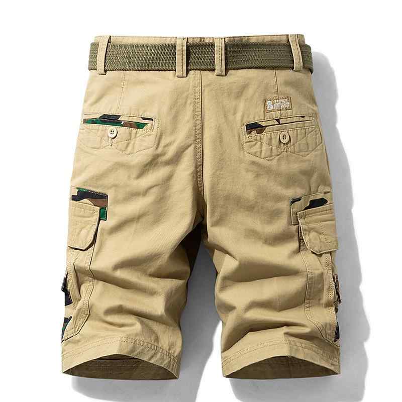 ハーフパンツ メンズ カーゴパンツ 作業着 ズボン ミリタリーパンツ 5分丈 膝丈 ゆったり コットン 無地 カーキ ブラック ネイビー ブルー