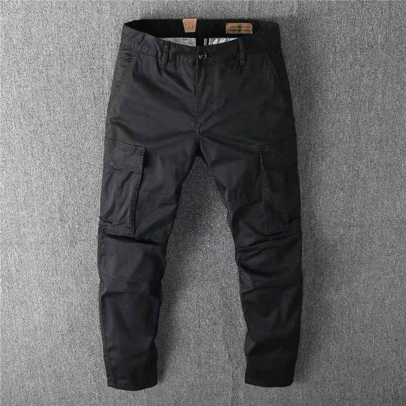 ワークパンツ メンズ 多ポケット テーパードパンツ 薄手 ポリエステル 無地 グレー ブラック カーキ M L XL 2XL 3XL