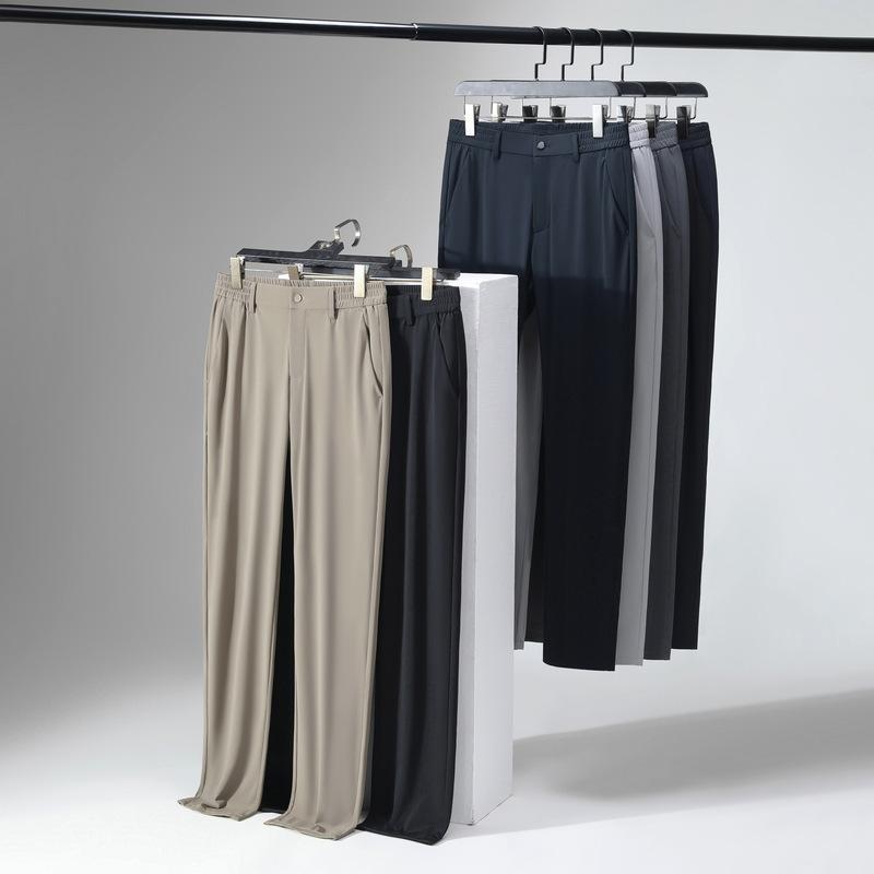 パンツ メンズ ビジネス カジュアルパンツ 接触冷感 ストレッチ スラックス 薄手 速乾性 無地 ズボン 男性用 夏パンツ 通勤 高弾力 春夏