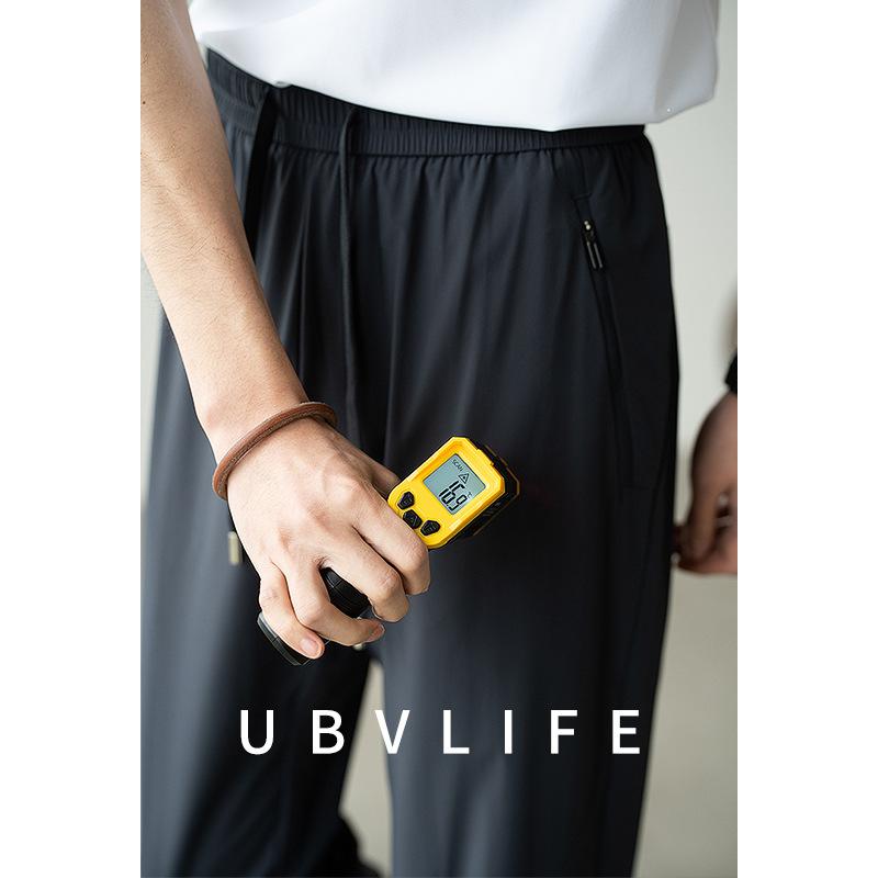 パンツ メンズ 男性用 接触冷感 吸汗速乾 ストレッチ ストレート イージーパンツ 薄手 スポーツ アウトドア 春夏 高腰 深灰 カーキ