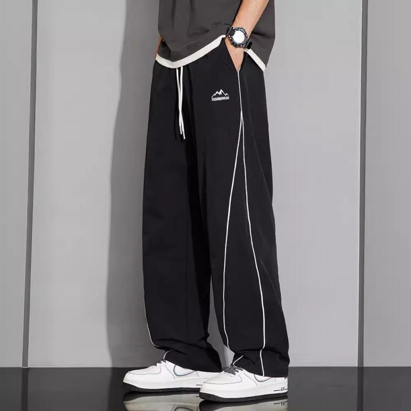 ズボン メンズ 接触冷感 リラックスパンツ ワイドパンツ イージーパンツ ポリエステル 無地 黒 カーキ ベージュ M L XL 2XL 3XL 4XL 5XL 6XL 7XL 8XL 春夏 普段使い 部屋着