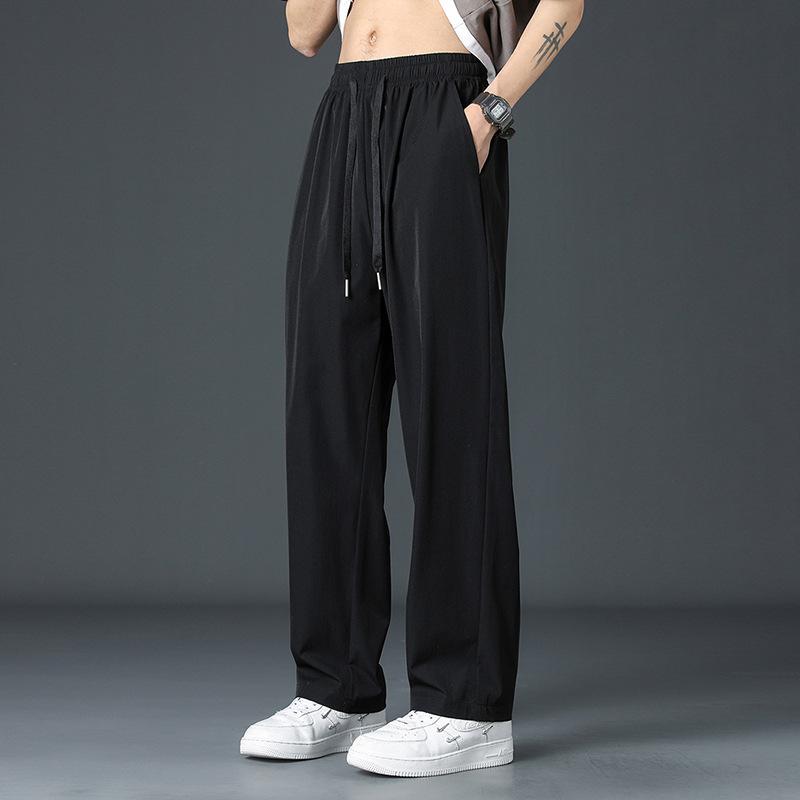 パンツ メンズ 高身長 ロング丈 接触冷感 薄手 ワイドレッグ イージーパンツ ズボン ボトムス リラックス ルームウェア スポーツ トレーニング 春夏