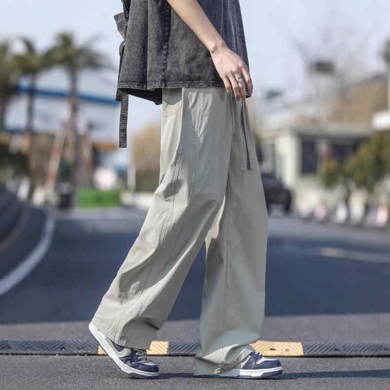 パンツ メンズ 男性用 接触冷感 薄手 テーパード イージーパンツ リラックス ストレートパンツ 伸縮性 スポーツ ウェア 普段使い ルームウェア ブラック グレー