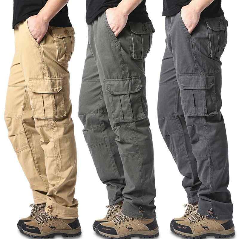 パンツ メンズ カーゴパンツ ストレート ワークパンツ アウトドア 綿 コットン ゆったり 大きめサイズ 普段使い 作業着 春秋 グレー 黒 カーキ