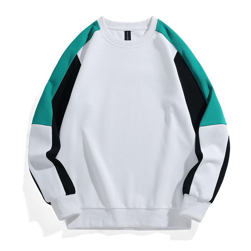 スウェット メンズ 長袖Tシャツ 配色切り替え トレーナー 男性用 ゆったりサイズ トップス スエット 春秋 カジュアルウェア(x3)