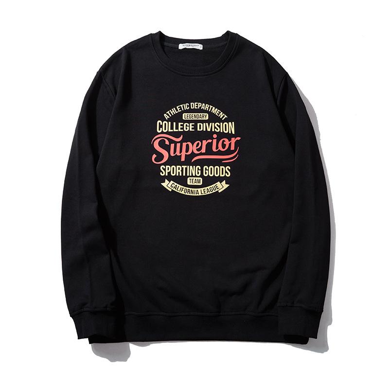 スウェット 男性用 大きいサイズ トップス 長袖 コットン プリント ルーズフィット 2色展開(x2)