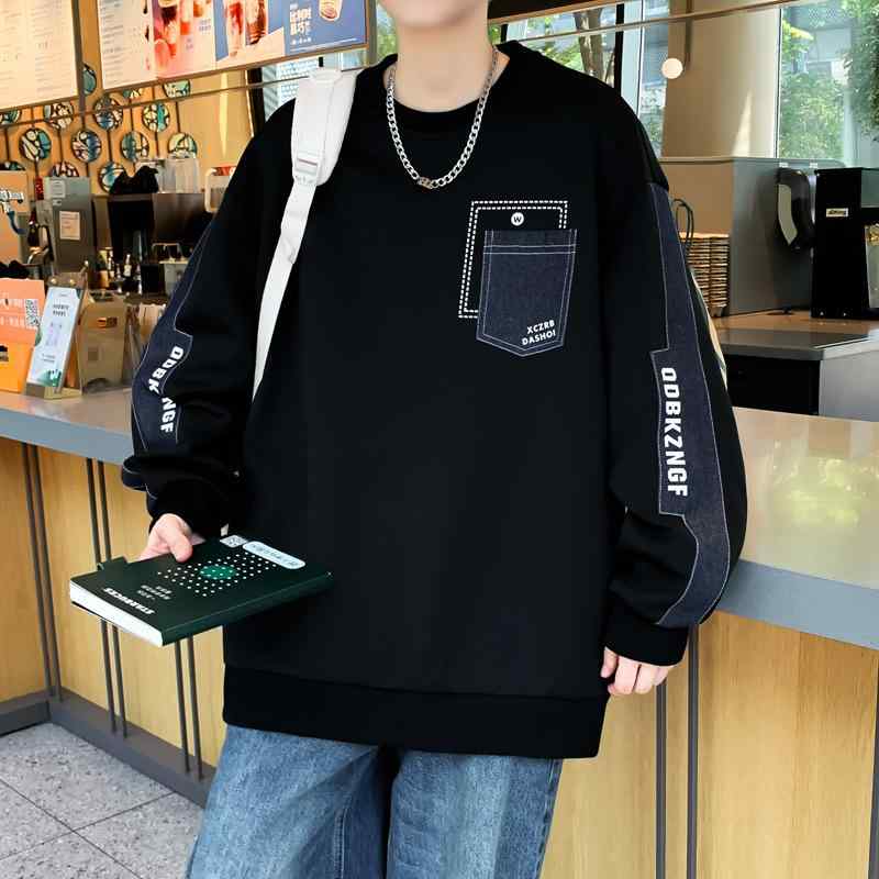 パーカー メンズ 春秋 薄手 長袖Tシャツ ゆったり 学生 トップス カットソー ベージュ ブラック コーヒー