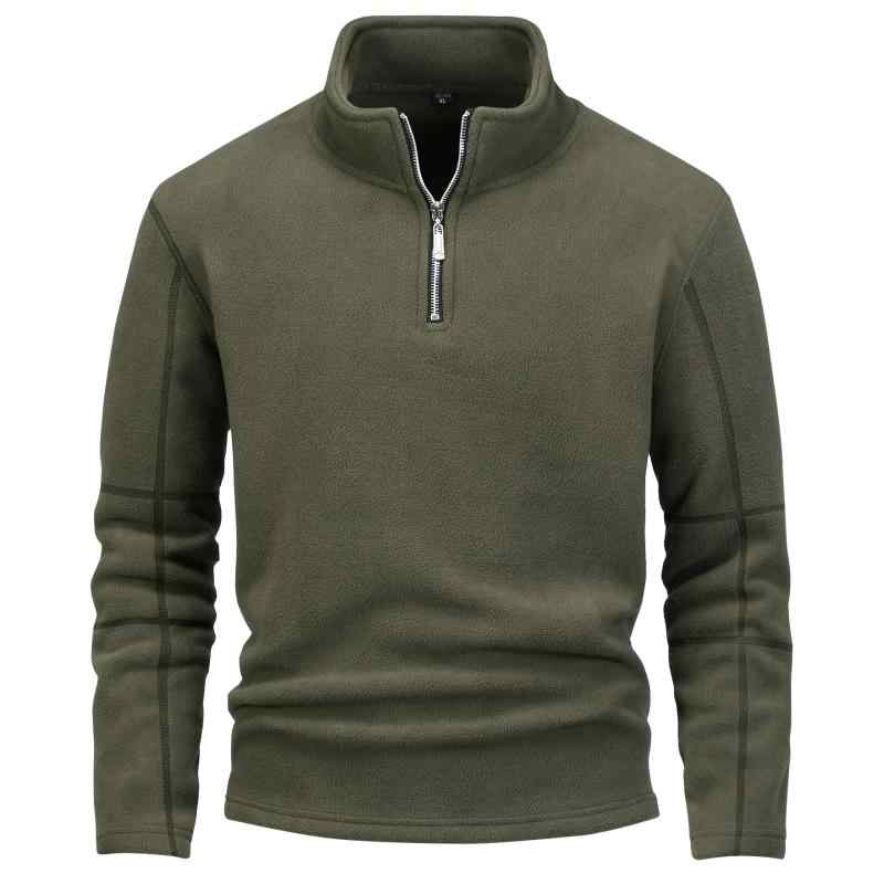 フリースジャケット メンズ 男性用 ボアジャケット 秋冬 大判サイズ 裏起毛 厚手 立ち襟 フルジップ 普段使い アウトドア ウェア 橄欖緑 オリーブグリーン 深グレー 黒 ブラック