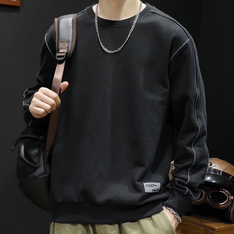 スウェット メンズ 男性用 トレーナー トップス 春秋 ビッグシルエット オーバーサイズ ゆったりサイズ 無地 ブラック 黒 グレー