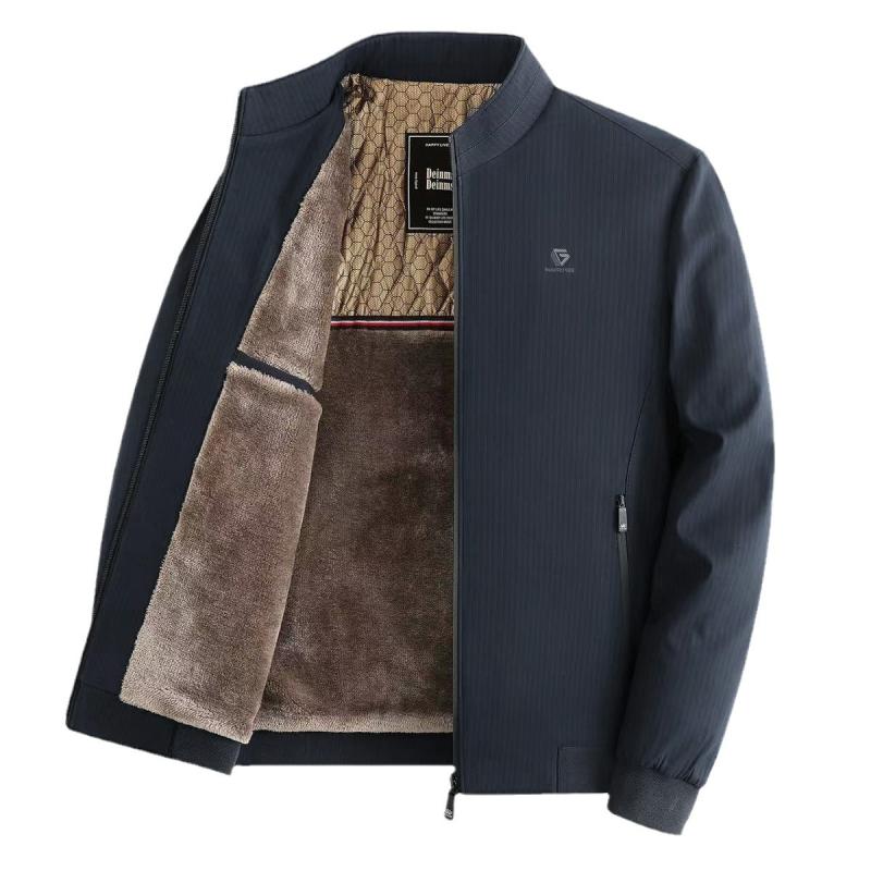 ジャケット メンズ 男性用 冬用 防風 紳士服 裏起毛 厚手 あったか 暖かい ゆったり ラグランスリーブ スタンドカラー アウター 上着 ポリエステル 普段使い