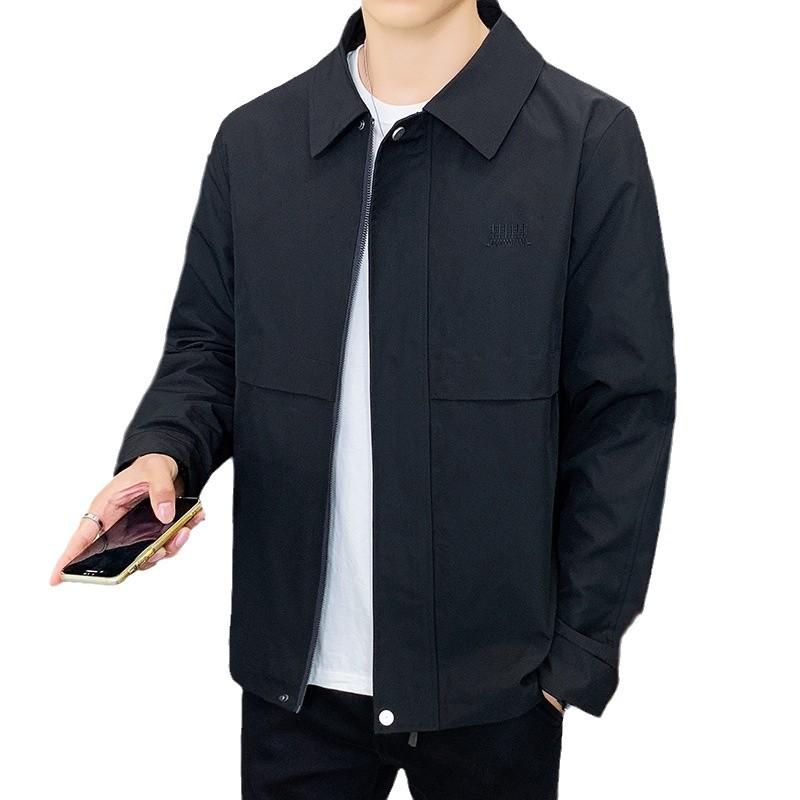 ジャケット 男性用 紳士服 ブルゾン 秋冬 暖かい 裏起毛 襟付き ブラック カーキ アーミーグリーン