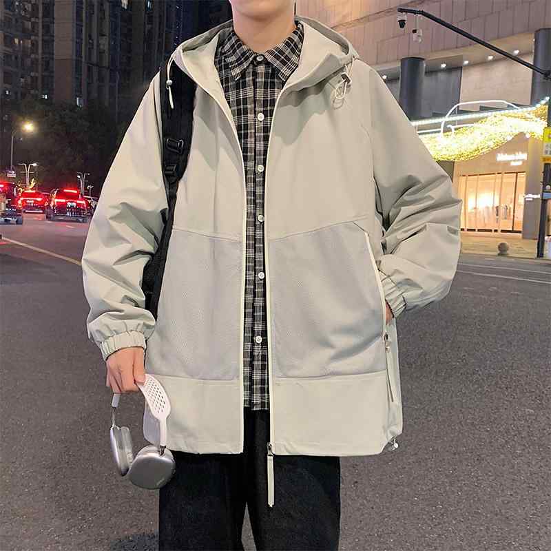 ジャケット メンズ 防水 防風 アウター 大きいサイズ ゆったりサイズ 普段使い アウトドア ウェア 春秋 薄手 グレー カーキ 黒
