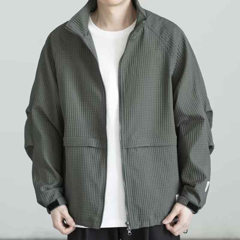 ジャケット 男性用 春秋 撥水 防風 ?色 スタンドカラー ミリタリー 軍グリーン ブラック M L XL XXL
