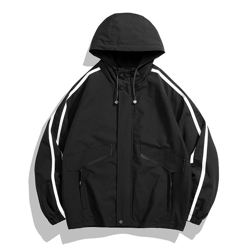 ジャケット 男性用 ブルゾン ジャンパー 春秋 薄手 防水 防風 登山 アウトドア ブラック アイボリー L XL 2XL 3XL 4XL 5XL 6XL(x2)