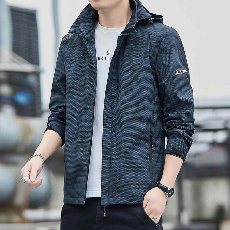 ジャケット 男性用 春秋 登山服 アウトドアウェア 防風防寒 スポーツウェア カジュアル 韓国 立体ポケット 浅グレー ブラック ブルー 4,866円