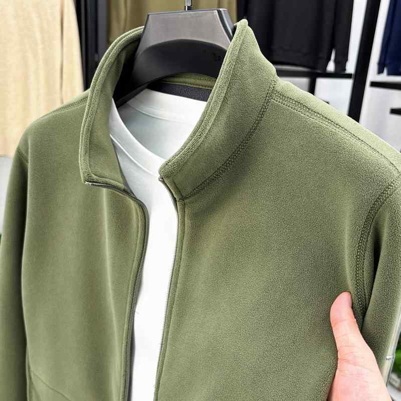 ジャケット メンズ 男性用 長袖 スウェット トレーナー 裏起毛 立襟 フルジップ 無地 秋冬 普段使い 部屋着 運動着 ポリエステル ブラック グレー ブルー グリーン ブラウン M L XL 2XL 3XL 4XL(x2)