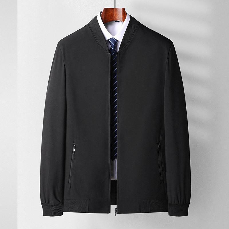 ジャケット メンズ 男性用 ビジネス 紳士服 春物 スタンドカラー ポリエステル 無地 ブラック 黒 グリーン 緑 ネイビー 紺色 アウター