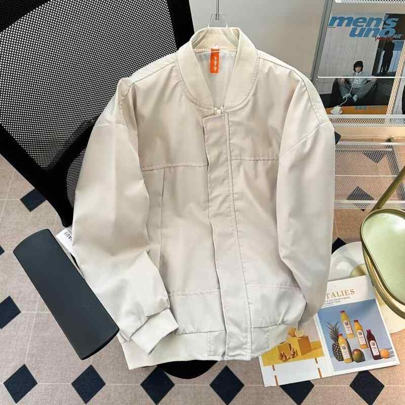 ジャケット メンズ 春秋 アウター ジャンパー ブルゾン 配色 カジュアル ストリート スポーティー 長袖 羽織り M L XL 2XL 杏色 グリーン ブラック