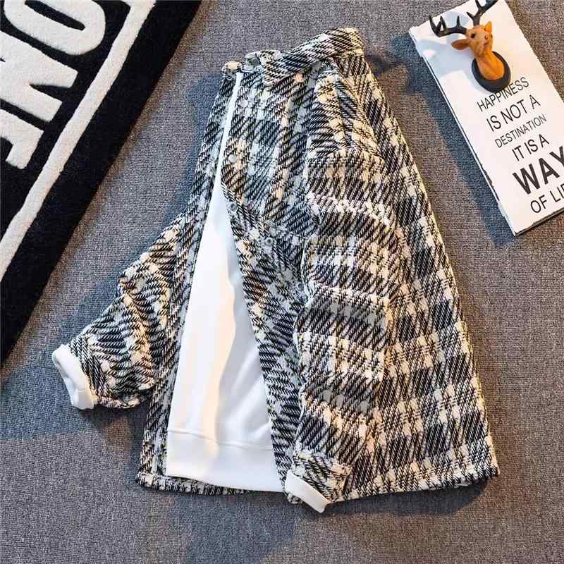 ジャケット メンズ チェック柄 ネルシャツ風 ブルゾン 男性用 アウター トップス 春秋 ポリエステル ブラック 紺色 赤