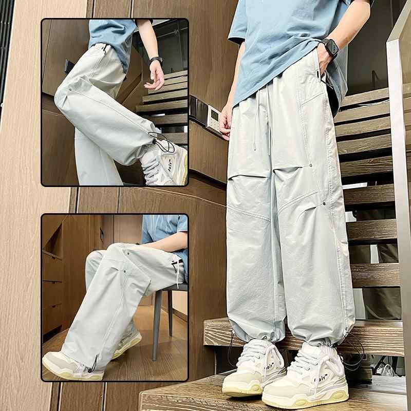 パンツ キッズ 男の子 薄手 速乾性 ワークパンツ ロングパンツ 10代 伸縮性 ウエストゴム グレー ブラック 普段使い