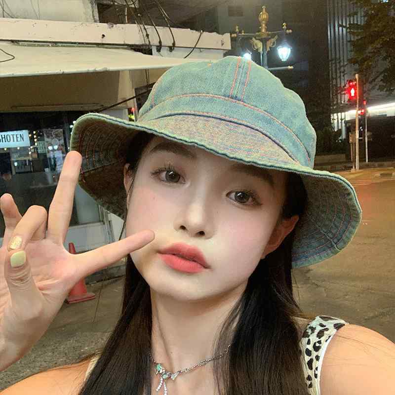 帽子 レディース デニム バケットハット 春夏 秋冬 日焼け防止 紫外線対策 小顔効果 普段使い(x2)