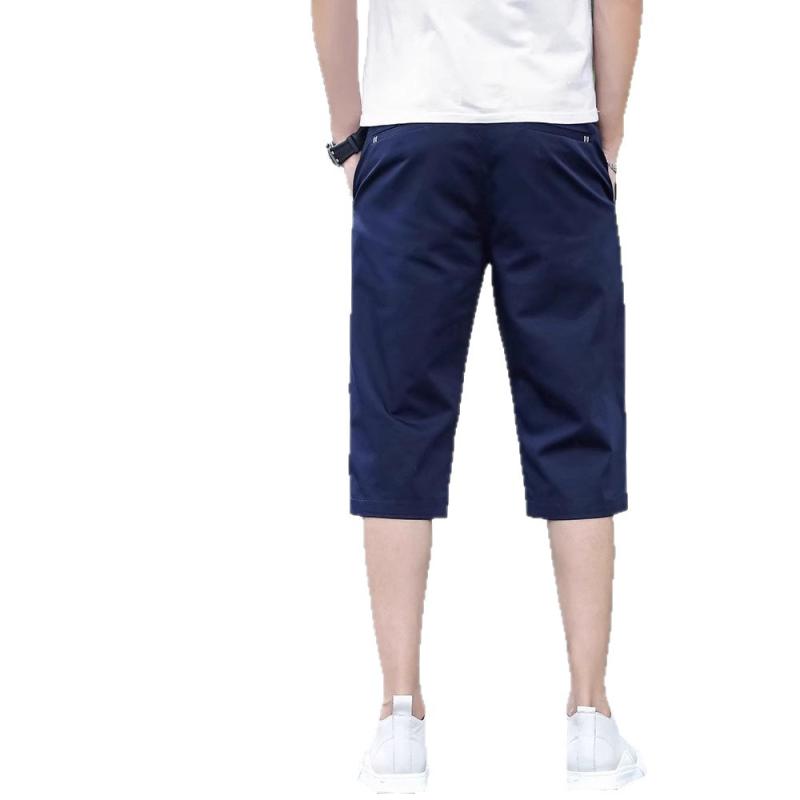 パンツ メンズ 男性用 7分丈パンツ 薄手 テーパードパンツ スラックス 紳士 ビジネスカジュアル ポリエステル 無地 中間ウエスト 宝藍色 浅グレー カーキ 黒 4,749円