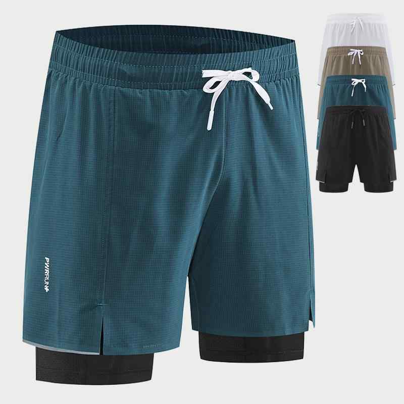 パンツ メンズ スポーツパンツ ショートパンツ 速乾 ランニングパンツ トレーニングパンツ 5分丈 インナー付き 春夏 伸縮性(x2)