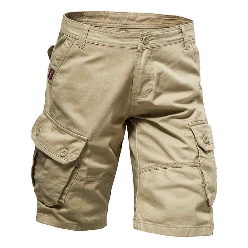 パンツ メンズ カーゴパンツ ハーフパンツ 男性用 コットン ゆったり 5分丈パンツ 多ポケット 無地 ミリタリー ブラック グレー ネイビー カーキ 普段使い(x2)