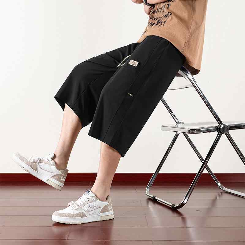 ハーフパンツ メンズ 7分丈パンツ 接触冷感 スポーツパンツ イージーパンツ 夏 涼しい 伸縮性 大きいサイズ ゆったり 薄手 無地 部屋着 ルームウェア アクティブ ウェア