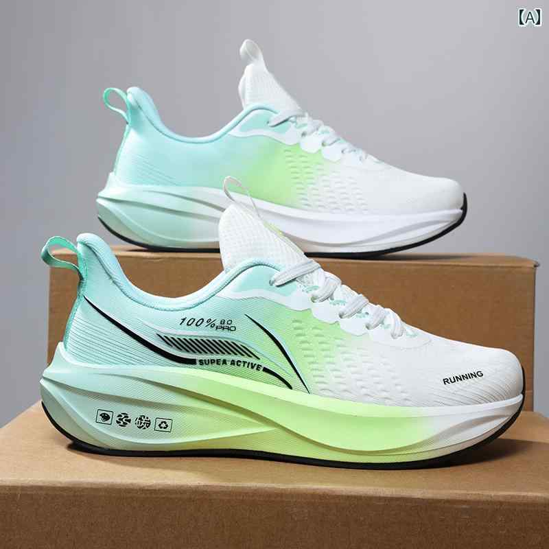 スポーツ シューズ カー ボン プレート 軽量 ランニング 通気性 メッシュ メンズシューズ 中学生 レーシング 大きいサイズ 子供用 衝撃 吸収 ソフト ソール