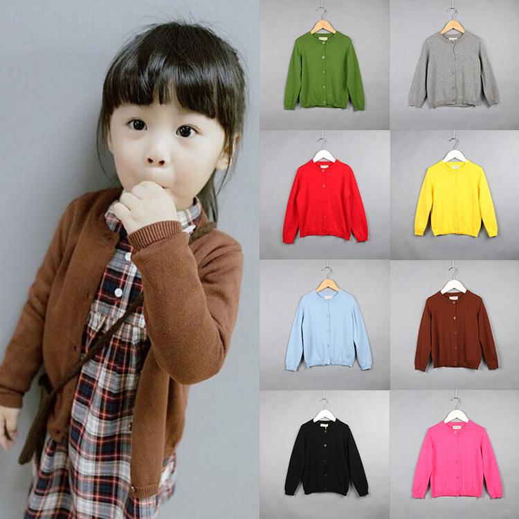 ニット キッズ カーディガン 長袖 春秋 男女兼用 ベビー 無地 トップス コットン 80cm 90cm 100cm 110cm 120cm 130cm 140cm かわいい 柔らかい 伸縮性 全12色(x2)