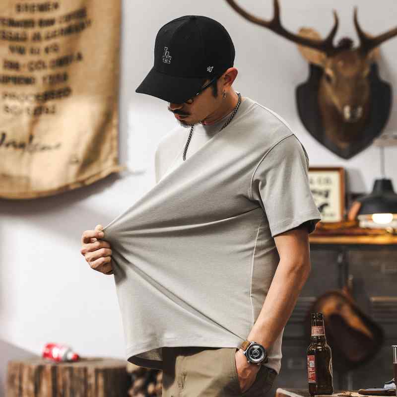 Tシャツ メンズ オーストラリア産メリノウール 再生繊維混紡 半袖 トップス アメカジ風 レトロ 豪華感 無地 薄手 カットソー 燕麦グレー ホワイト ブラック