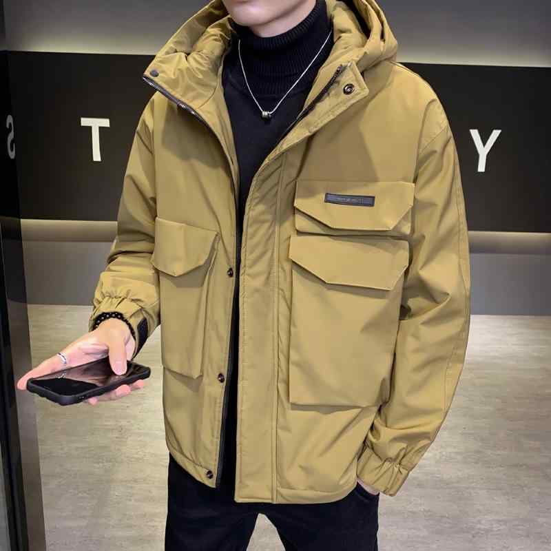 御山パーカー メンズ 防寒着 秋冬 朦朦たる ボンネット付き添い人 上衣 上衣 前掛け アウター ポリエステル 黒いこと カーキ メンズジュエリー・アクセサリー-ジュエリー・アクセサリー