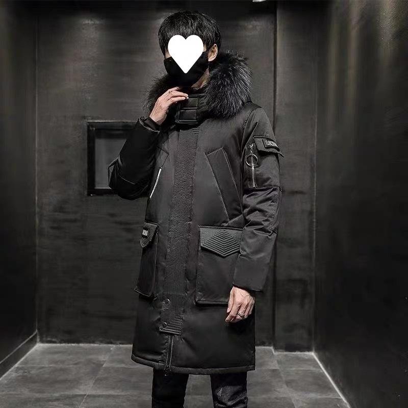 羽?服 メンズ 成人男性用 落ち込む上衣 ロング丈 ひざ丈 朦々たる 雨合羽 防寒 韓国 アウター 大? 896 黒いこと 墨緑であること 象牙色 S M L XL 2XL 3XL