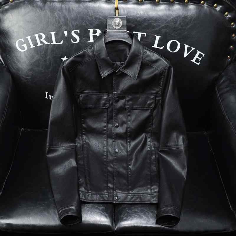 なめし革上衣 メンズ 成人男性用 PUなめし革 立ち襟 遊撃手丈 自動二輪車上衣 合皮 アウター 前掛け 上衣 羽織り 今めかしい 無地 黒いこと 薄墨色 カーキ 歳月 ジュエリー・アクセサリー-その他