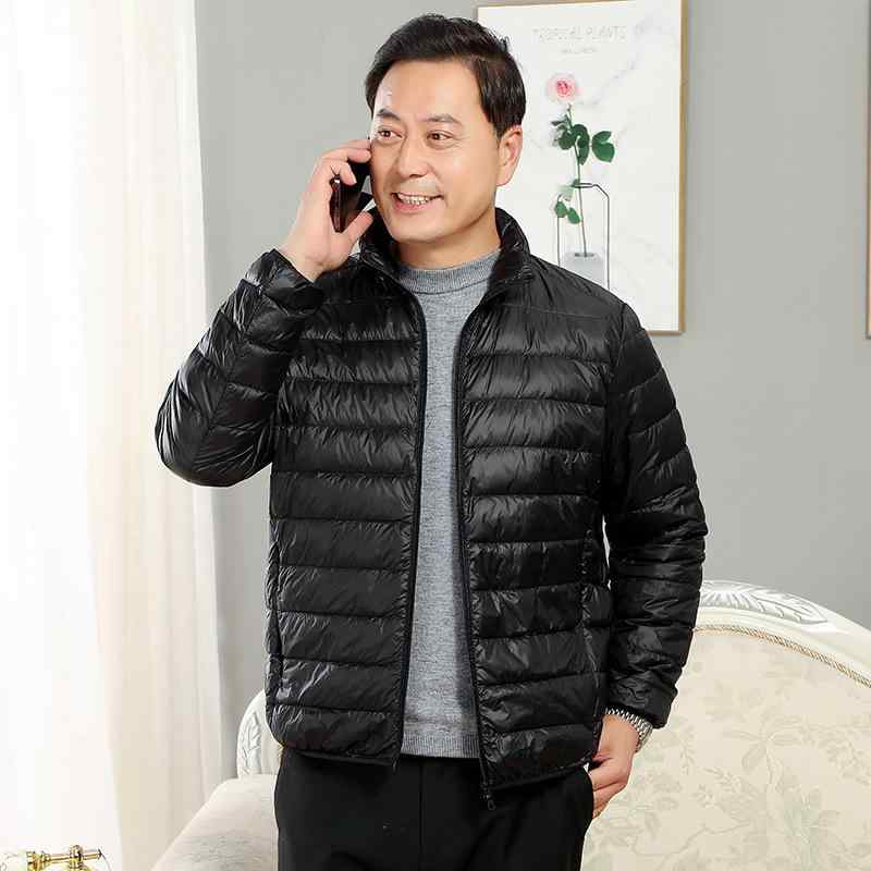 羽?服 メンズ 成人男性用 ともし火落ち込む 上衣 遊撃手丈 立襟  年がしら  防風 85%以上 白ダックダウン 秋冬 防寒 黒いこと 薄墨色 米国海軍 ぶどう酒赤いこと(x2)