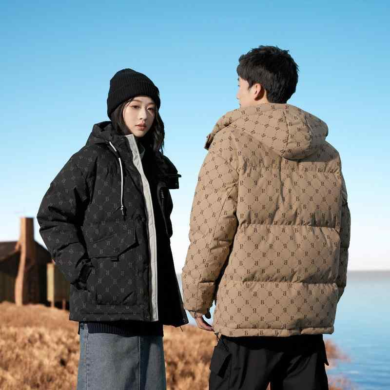 羽絨服 男女兼用 冬物 アウター 中綿 フード付き 撥水 防風 保温 厚手 カ,キ コーヒー ブラック