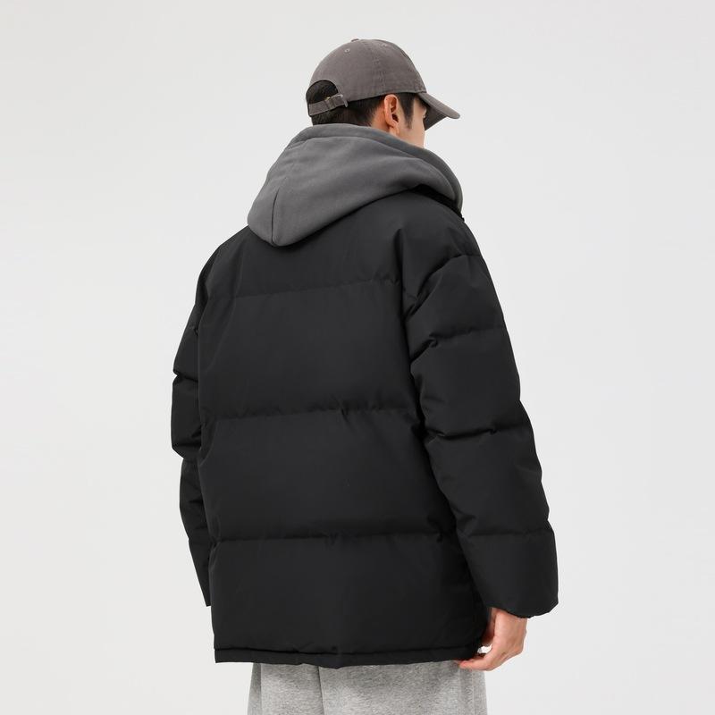 羽絨服 メンズ 防寒 アウター 冬用 暖かい フード付き カジュアル ゆったり 厚手 撥水 防風 黒 青 グレー｜LINEAR shop