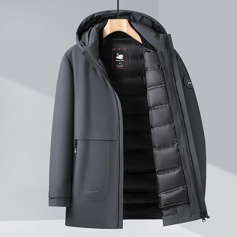 羽?服 メンズ 男性用 取り外し可能 インナーダウン 中綿 立襟 ポリエステル アウター トップス 秋冬 防寒 保温 ブラック グレー系