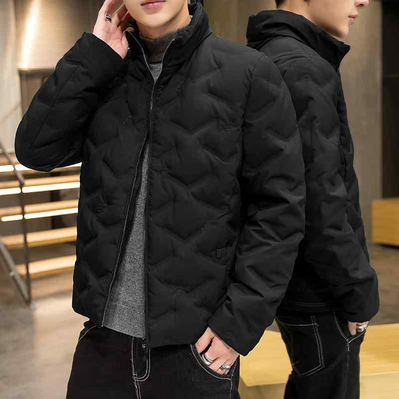 羽?服 メンズ 成人男性用 照明ランプ色つや 冬期 防寒 保温 鴨落ち込む 上衣 アウター 心地好い トップス カーキ 黒いこと 緑であること