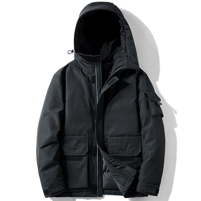 羽?服 メンズ 男性用 韓国 ロゴプリント フード付き 80% ダウンジャケット アウター ジャンパー ブルゾン 秋冬 防寒 暖かい ゆったり 大きいサイズ ポリエステル