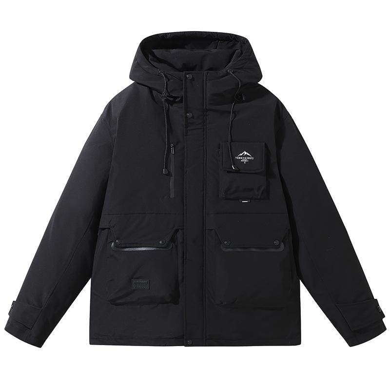 落ち込む上衣 メンズ 馬鹿でかい大きさ 中綿 防寒 撥水製作 ボンネット付き添い人 4XL 5XL 6XL 7XL 8XL 9XL 10XL 11XL 黒いこと 緑であること 秋冬