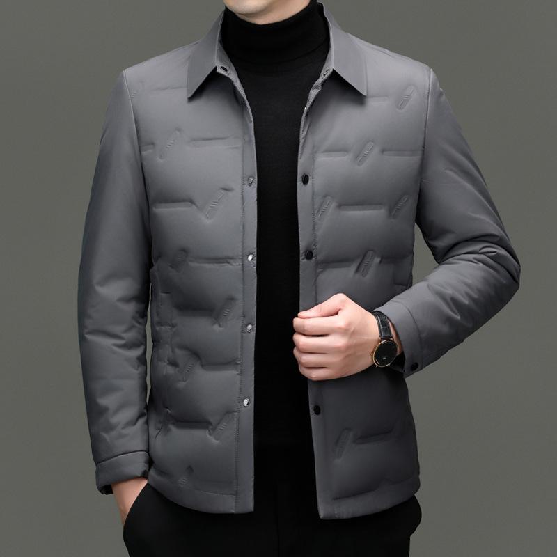 羽?服 メンズ 成人男性用 ともし火落ち込む 薄っぺら 襟付き添い人 プルオーバー表現スタイル 心地好い 保温 上衣 アウター 秋冬 薄墨色 黒いこと 青み カーキ