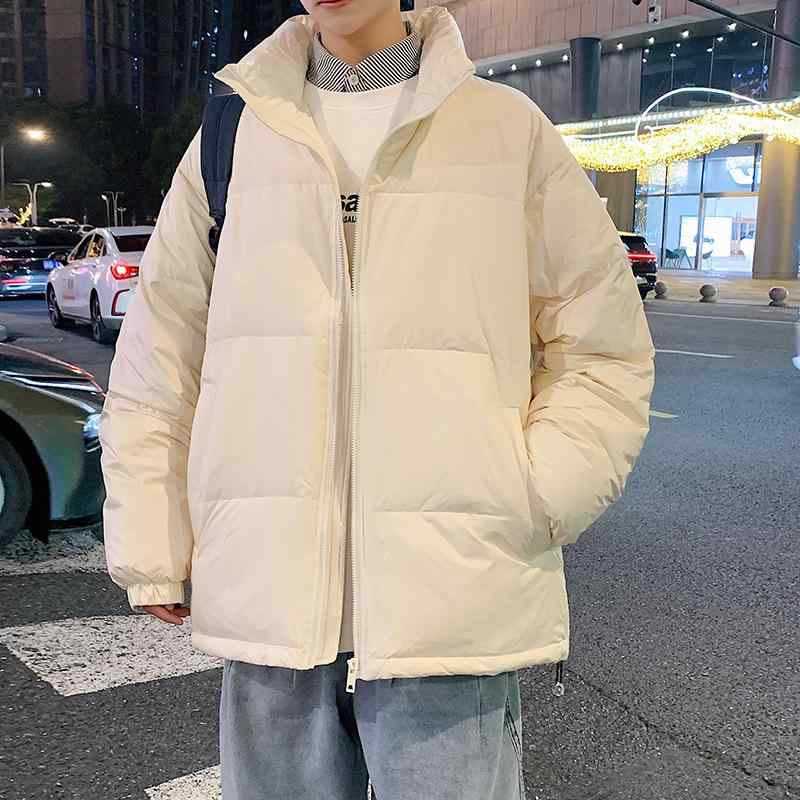 羽?服 メンズ 男性用 ダウンジャケット 秋冬 厚手 暖か 防寒 立襟 スポーツ 普段使い 部屋着 紫 ブラック系 オフホワイト 複数ポケット
