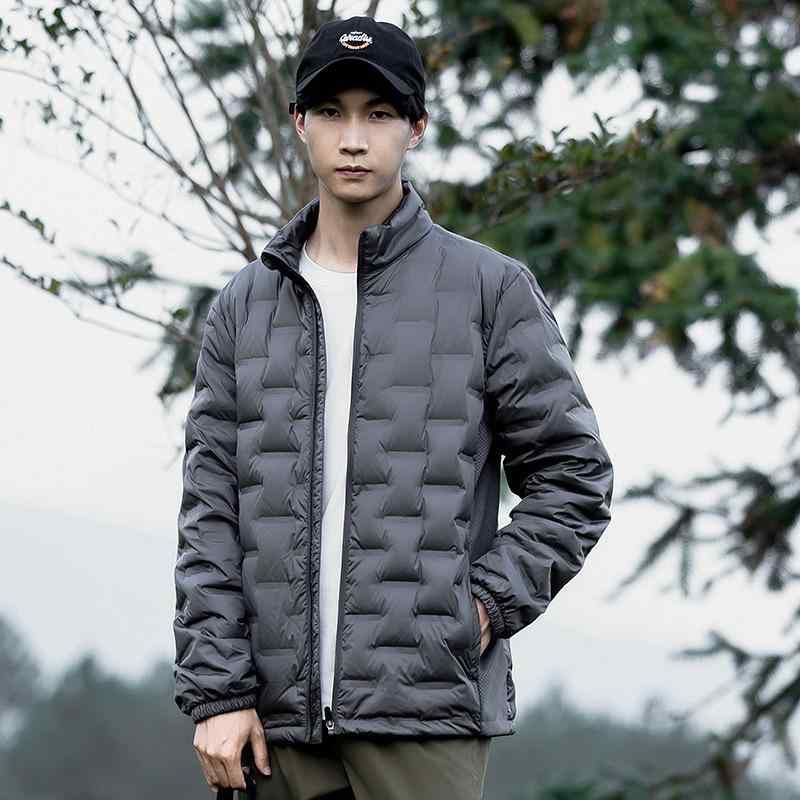 羽?服 メンズ 男性用 秋冬 防寒 保温 アウター 立襟 格子柄 黒 ブラック グレー ネイビー グリーン 防風 軽量 暖かい ビジネス カジュアル