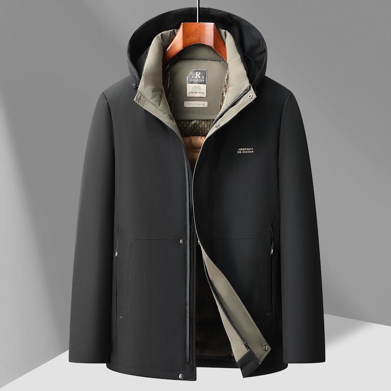 綿ジャケット メンズ アウター 冬服 暖かい 防寒着 フード付き 取り外し可能 ブラック グレー グリーン ネイビー(x2)
